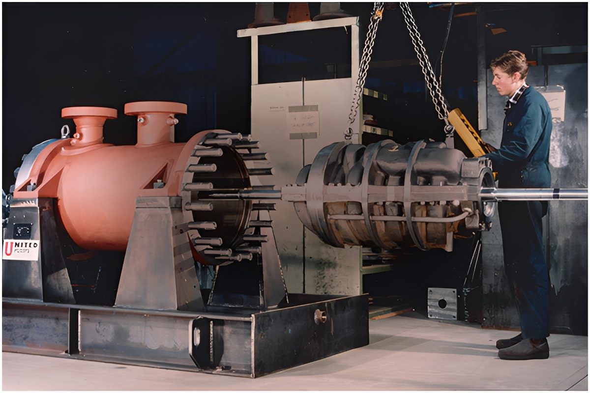 Industrial machinery in assembly process