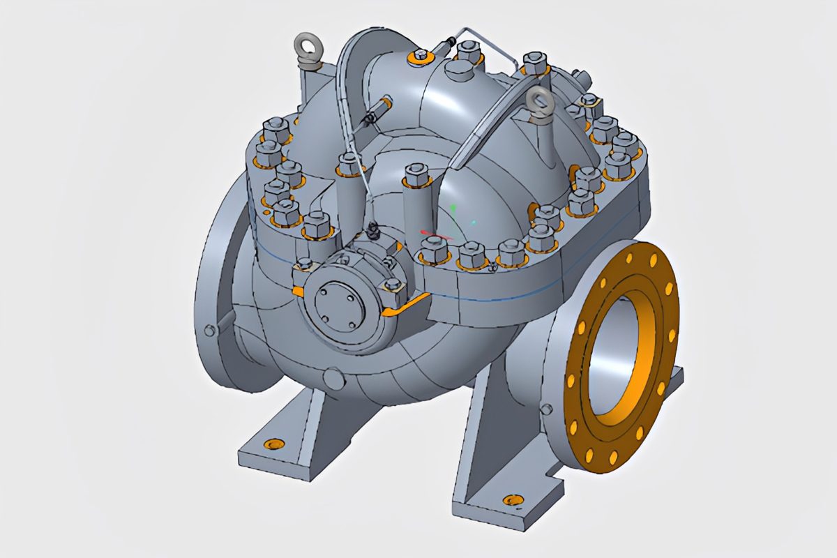 Mechanical pump design with flanges
