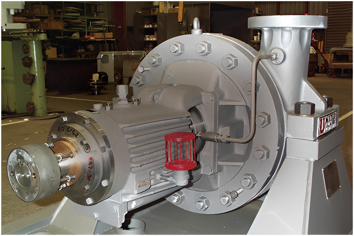 Industrial pump in machinery room