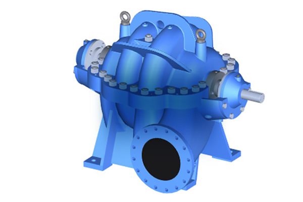 Blue industrial split-case centrifugal pump