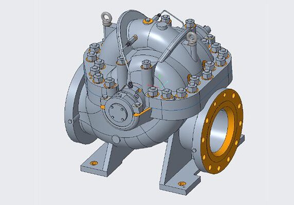 3D CAD model of industrial split-case pump