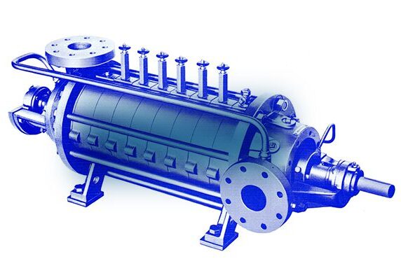 Multistage industrial centrifugal pump illustration